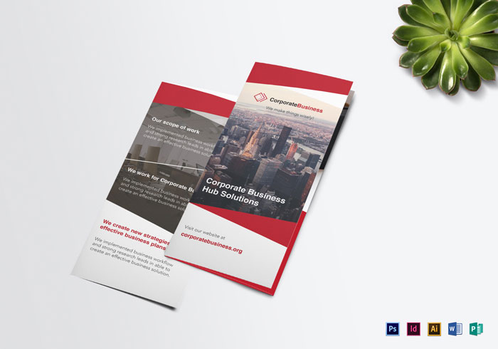 Tri-fold-Corporate-Business-Brochure-Template Brochure Design Inspiration (64 Modern Brochure Examples)