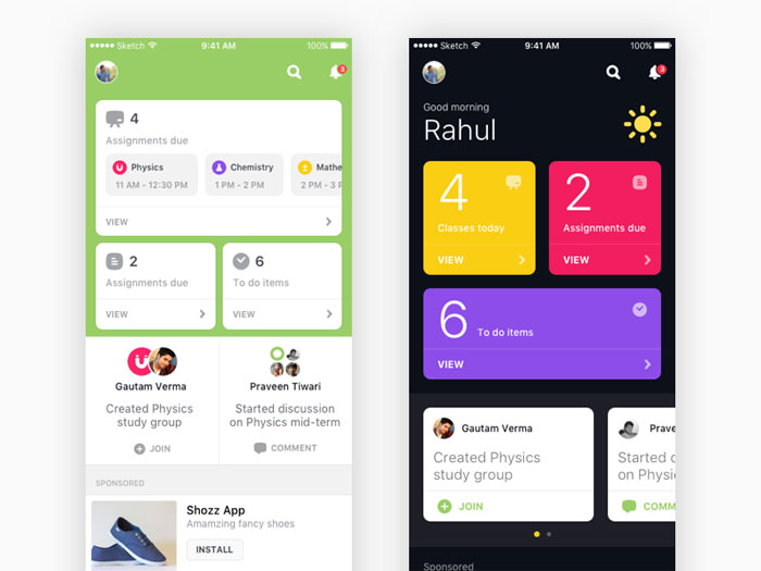 student-dashboard-large Mobile Dashboard Design: Android and iOS UI Examples