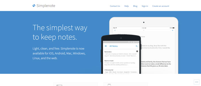 Simplenote-https___simplenote Evernote alternatives - 14 competitors to use instead