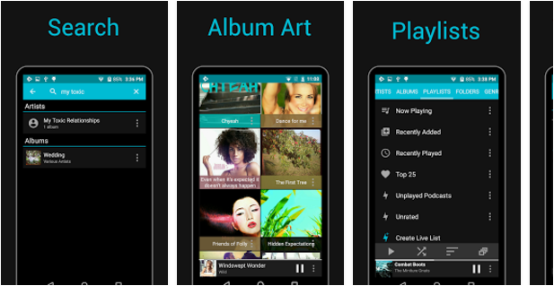 Rocket-Player Best Android music player apps to listen to music on them