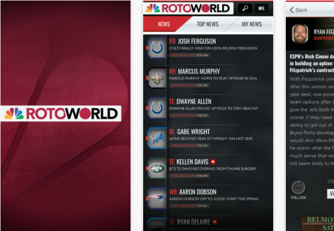 Rotoworld Best Sports Apps for iPhone