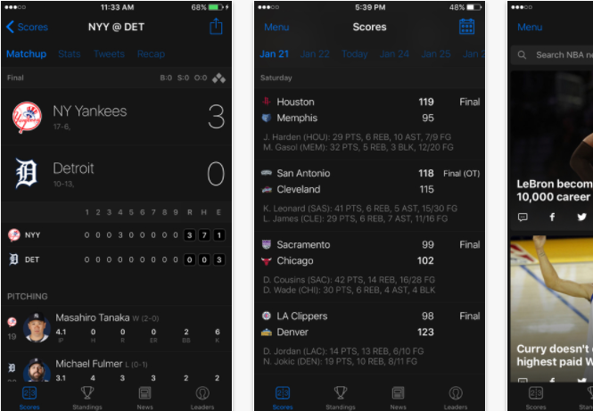 theScore Best Sports Apps for iPhone