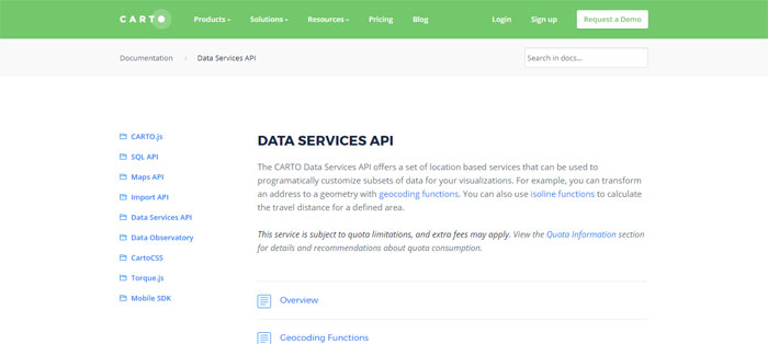 Carto-Data Maps APIs To Use In Your Projects
