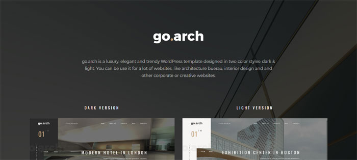 Go.arch_ Architecture WordPress Themes To Design An Architect's Website