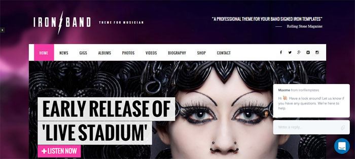 IronBand WordPress Themes for Musicians (46 WP Themes)