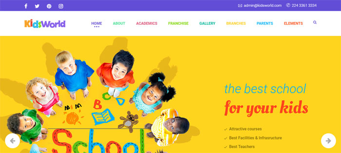 Kids-World WordPress Themes for Schools, Colleges, Kindergartens and more