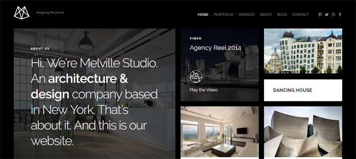 Melville Architecture WordPress Themes To Design An Architect's Website