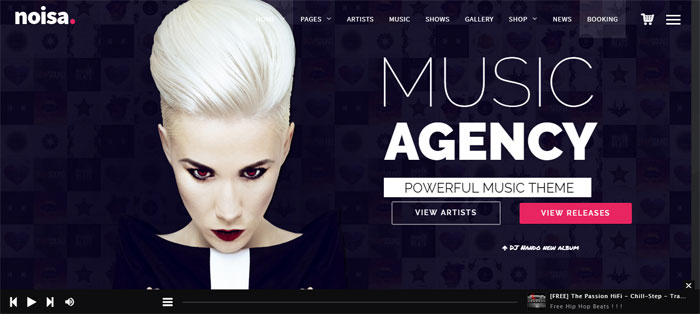 Noisa WordPress Themes for Musicians (46 WP Themes)