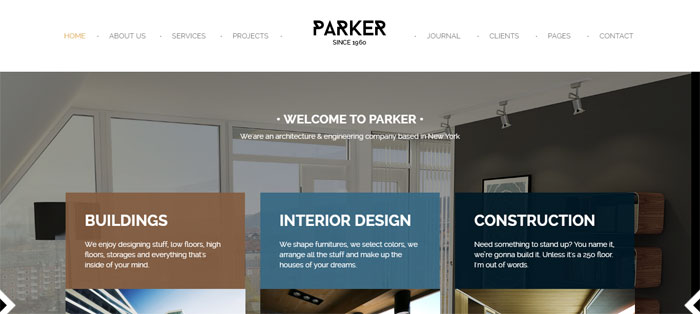 Parker Architecture WordPress Themes To Design An Architect's Website