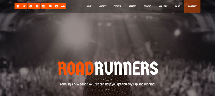 RoadRunners WordPress Themes for Musicians (46 WP Themes)