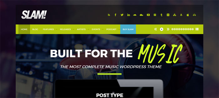 Slam WordPress Themes for Musicians (46 WP Themes)