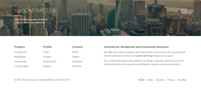 The-Contractor Architecture WordPress Themes To Design An Architect's Website