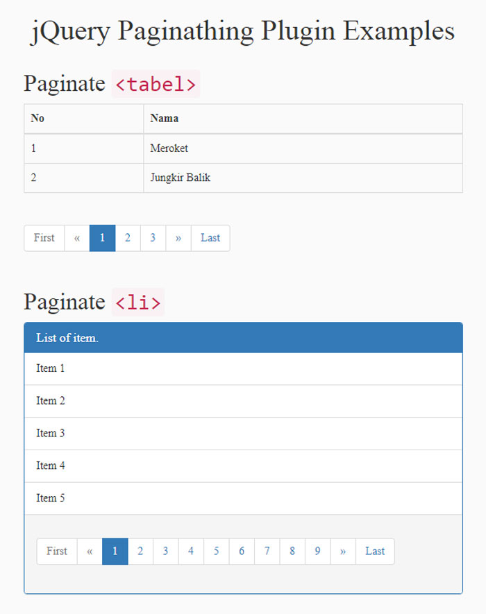 Paginathing jQuery Pagination Plugins To Download