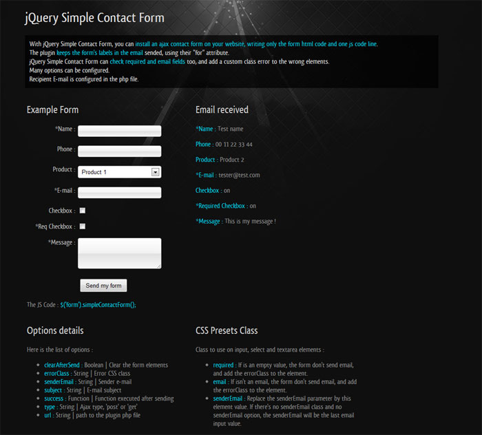 Simple-Contact-Form jQuery Form Plugins To Use In Your Websites (46 Options)