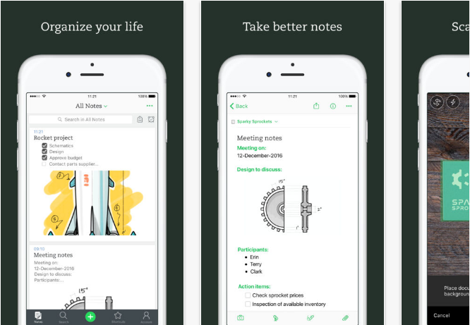 Evernote iOS productivity apps for iPhone and iPad