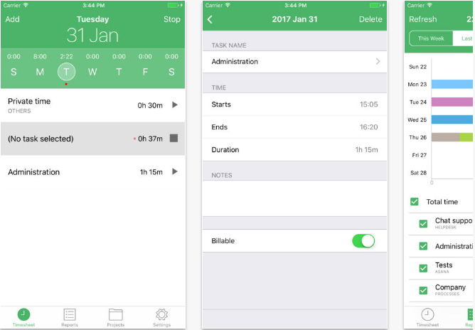 TimeCamp iOS productivity apps for iPhone and iPad