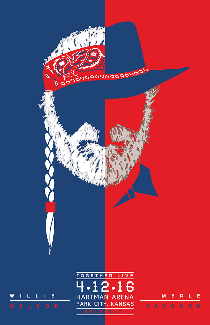 Willie-Nelson-Merle-Haggard-Concert-Poster Concert posters: Design, Ideas, and Inspiration