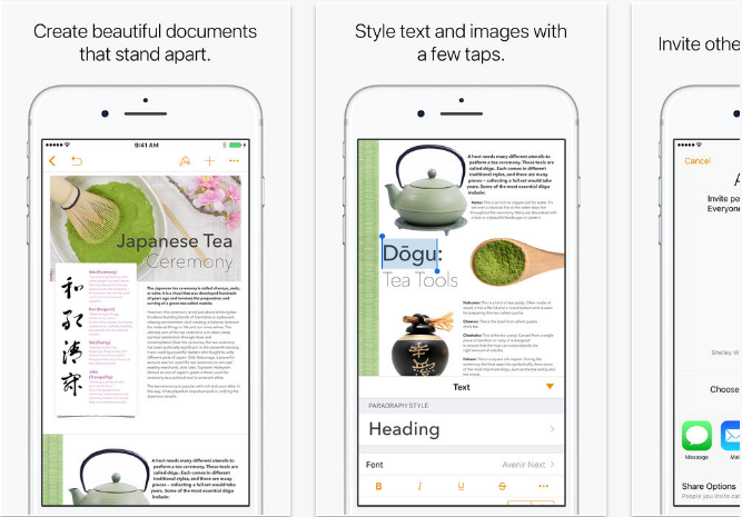 iWork iOS productivity apps for iPhone and iPad