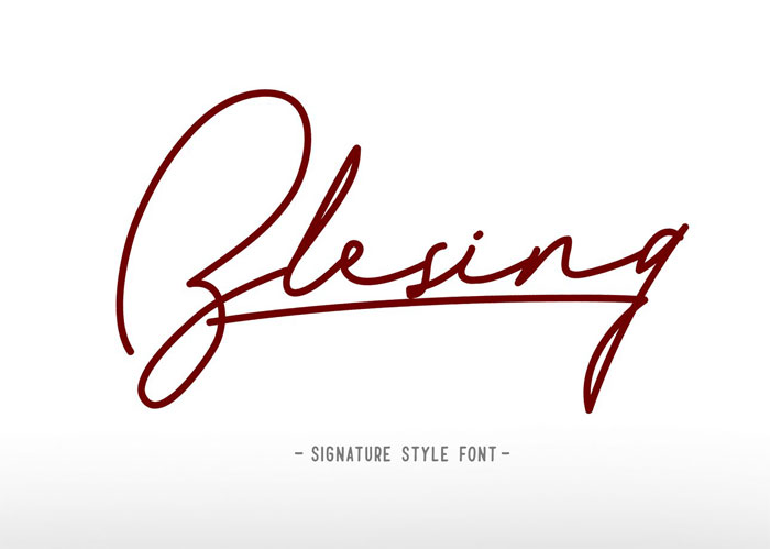 Blesing-Signature-Style Signature Font Examples: Pick The Best Autograph Font