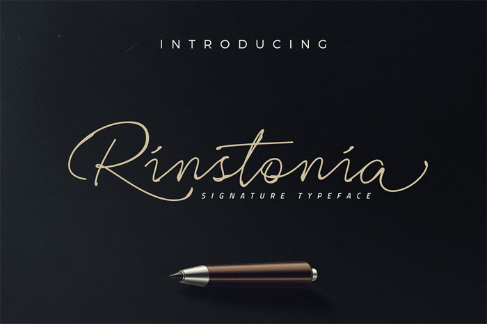 Rinstonia Signature Font Examples: Pick The Best Autograph Font