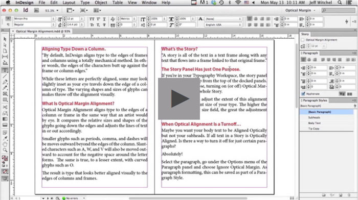 Optical-Margin-Alignment-in Adobe InDesign tutorial examples that will teach you how to use InDesign