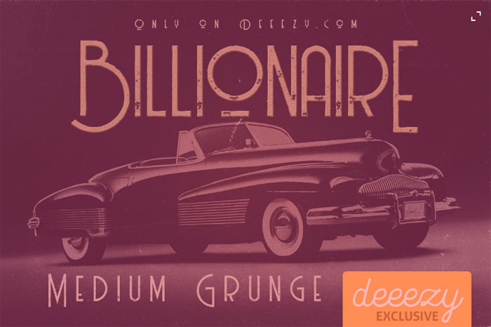 Billionaire-Medium-Grunge Retro Fonts: Free Vintage Fonts To Download
