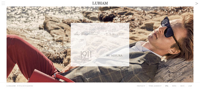 Lubiam Cool Website Designs: 78 Great Website Design Examples