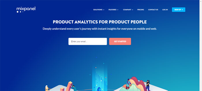 Mixpanel-I-Product-Analytic How to find website design ideas easily