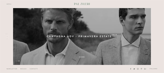 Pal-Zileri Cool Website Designs: 78 Great Website Design Examples