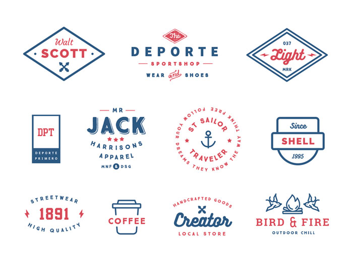 badges-from-55-logos Retro logo design: Vintage branding best practices and inspiration