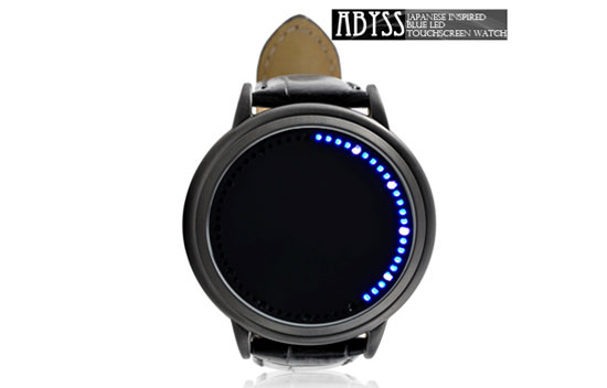 Blue LED touchscreen watch