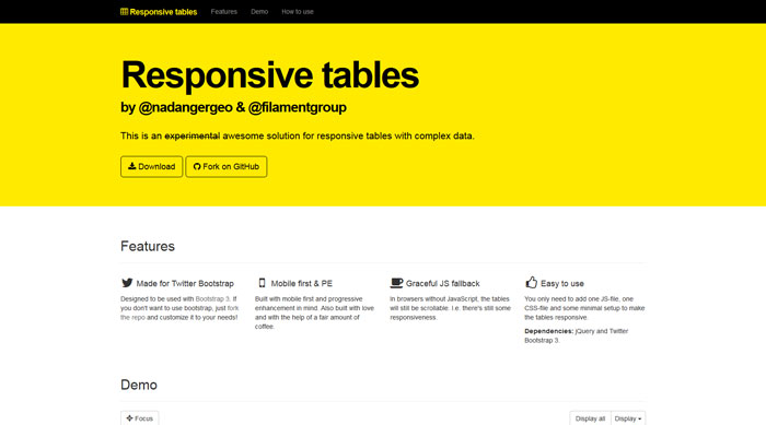 Responsive tables