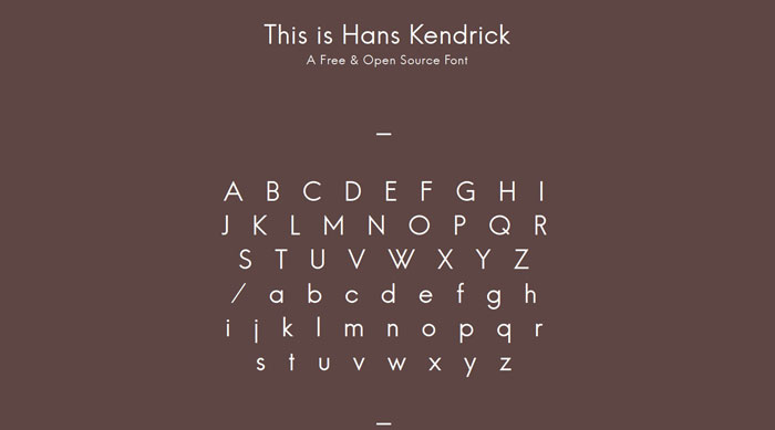 Hans Kendrick Free font