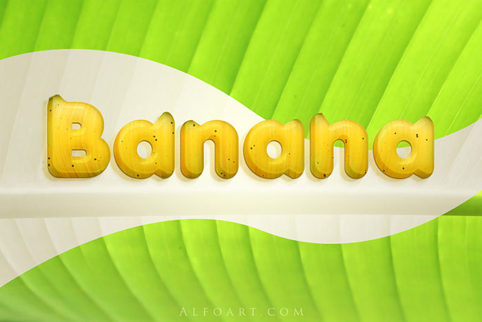 Banana style text effect