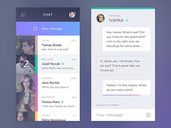 Chat app User Interface Inspiration