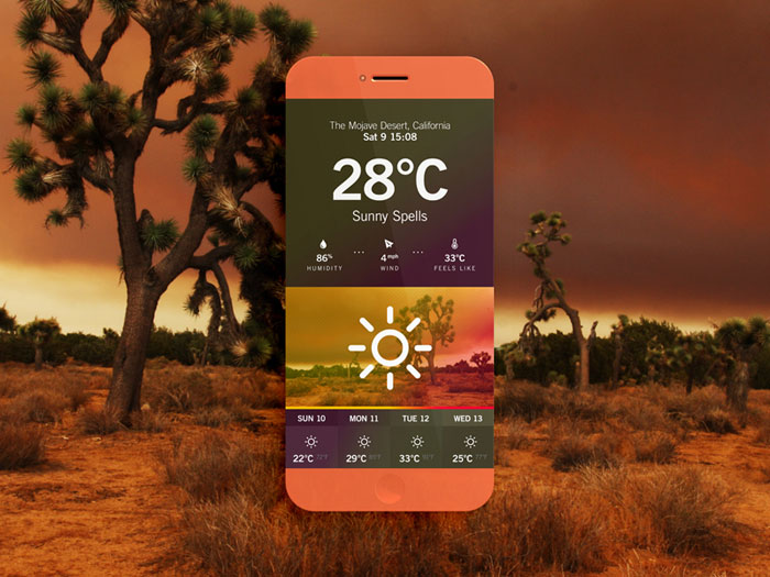 Weather App // Desert User Interface Inspiration
