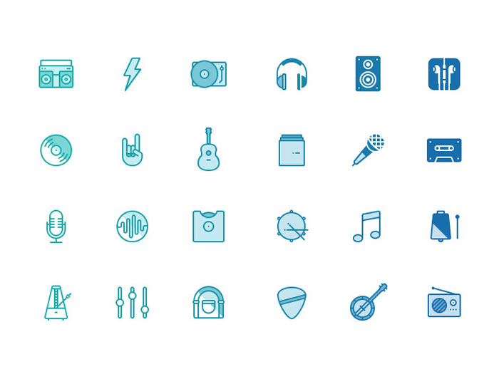 Musicons – Free PSD music icons