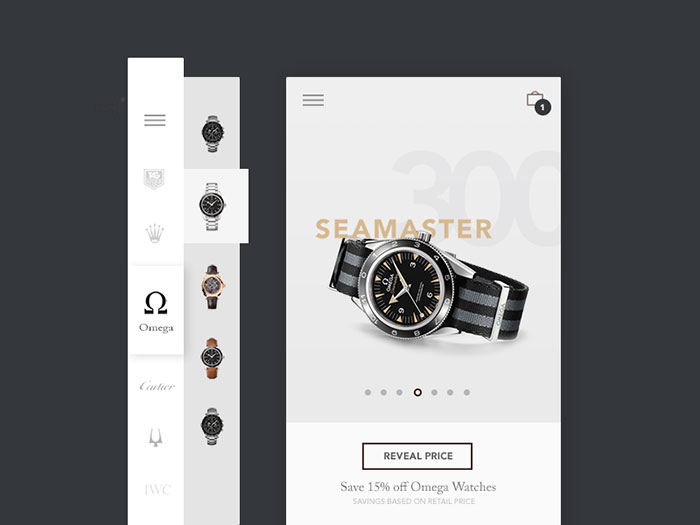 Responsive Mobile Interface Online Store