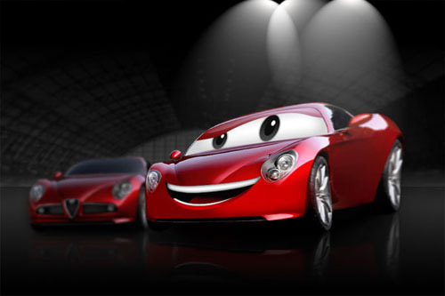 Create a Cartoon Car Similar to Cars Movie Photoshop tutorial