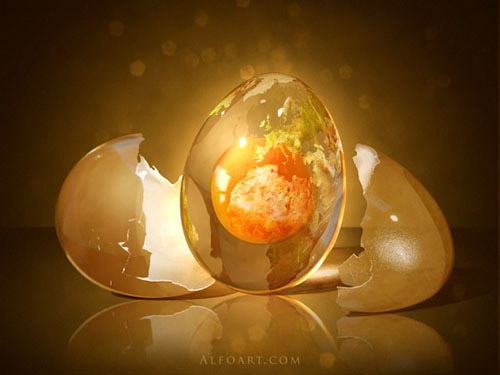 Egg Planet. Fantastic globe photo manipulation Photoshop tutorial