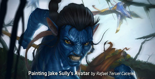 Painting Jake Sully's Avatar Photoshop tutorial