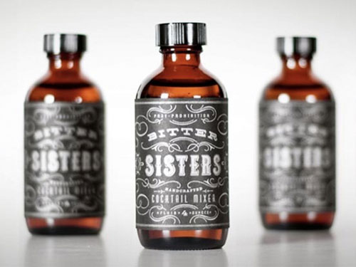Bitter Sisters Cocktail Mixer package design
