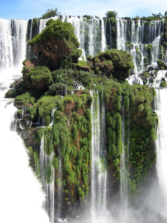 The Waterfall Island at Iguazu Falls Amazing Photography