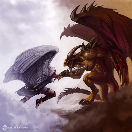 demons vs angels. Archangel vs. Demon Lord