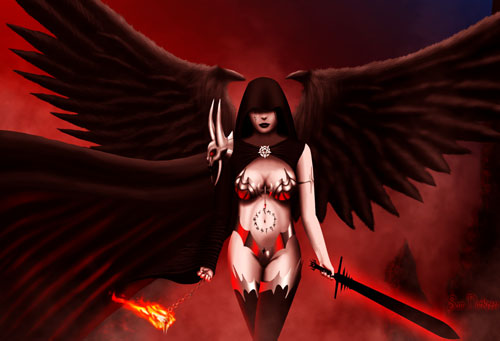 Demonic Archangel drawing illustration