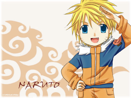 naruto - clouds and chibis wallpaper