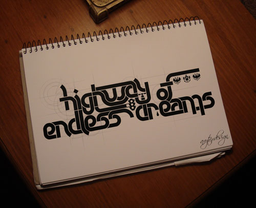 Highway of Endless Dreams Typography Example