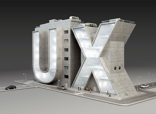 UX 3D type Typography Example