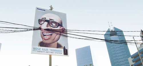 Panasonic Nose Hair Trimmer Billboard Advertisement