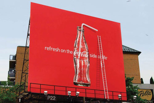 Refresh on the Coca Cola side of life Billboard Advertisement